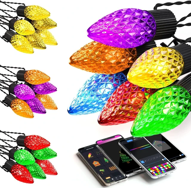 Main image of Smart C9 Christmas Lights Outdoor, 100FT 150 LEDs, APP Remote Controlled RGB String Lights with 80+ Modes Color Changing DIY Chasing Xmas Waterproof String Light for Patio Xmas Decor