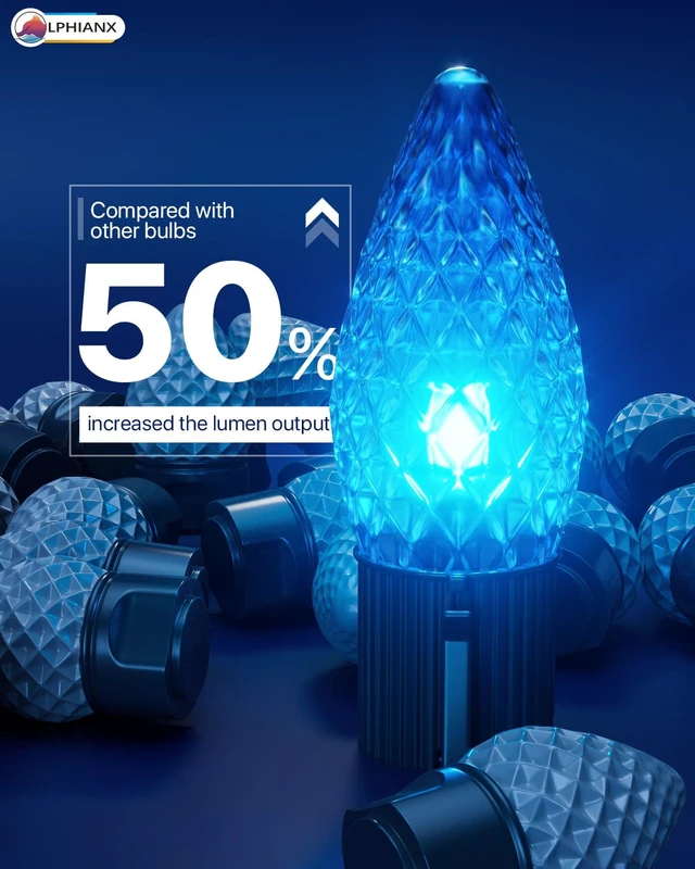Alt view image 6 of 7 - Smart C9 Christmas Lights Outdoor, 100FT 150 LEDs, APP Remote Controlled RGB String Lights with 80+ Modes Color Changing DIY Chasing Xmas Waterproof String Light for Patio Xmas Decor