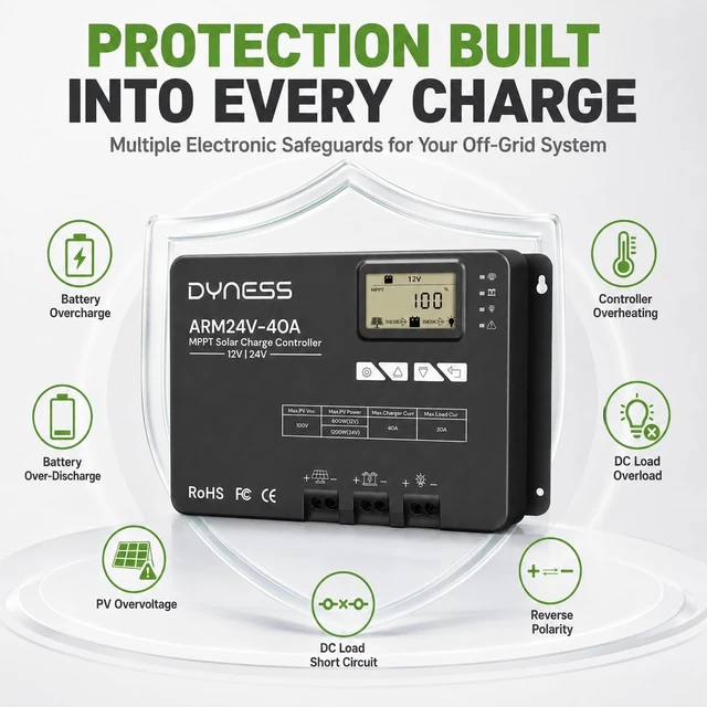 Alt view image 7 of 7 - MPPT Solar Charge Controller with Bluetooth APP Control 40A 12V/24V