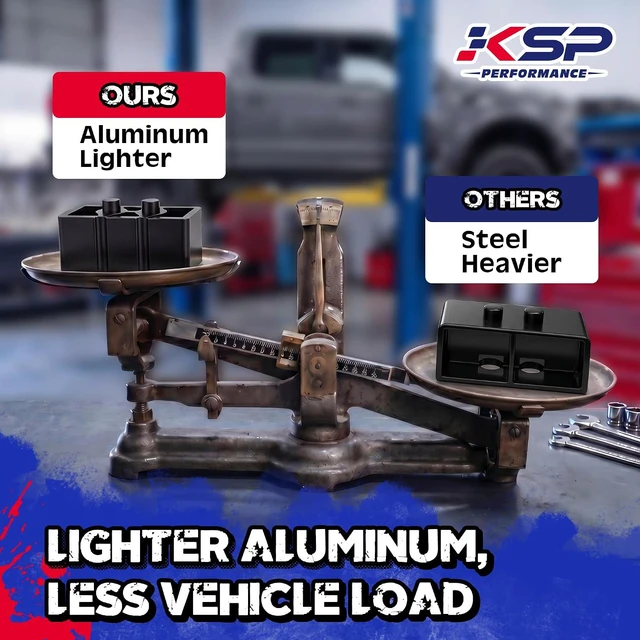 Alt view image 5 of 7 - KSP F150 Leveling Lift Kit 3" Front + 2" Rear Full Suspension Kit with Aluminum Lift Spacers, Lift Blocks & Steel Extended U Bolts for Ford F150 2004-2020 2WD/4WD