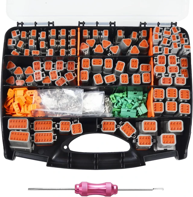 Main image of 685 PCS Deutsch Connector Kit, 2 3 4 6 8 12Pin Grey Deutsch DT Connector