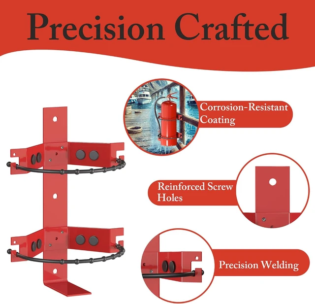Alt view image 4 of 6 - 4-Pack Universal Fire Extinguisher Mount Bracket, 10 lb Extinguishers