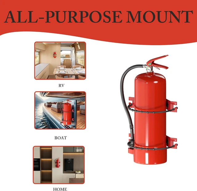 Alt view image 5 of 6 - 4-Pack Universal Fire Extinguisher Mount Bracket, 10 lb Extinguishers