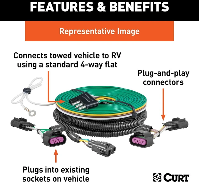 Alt view image 2 of 7 - Custom Towed-Vehicle RV Wiring Harness for Select Wrangler JK