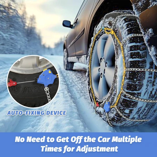 Alt view image 2 of 6 - Auto Fixing Snow Chains, 2 x 12 mm, 30s Quick Installation of Tire Chains with Automatic Tensioner, Universal Emergency Tire Traction Chain for Cars, Pickups, and SUVs (HLN 150)