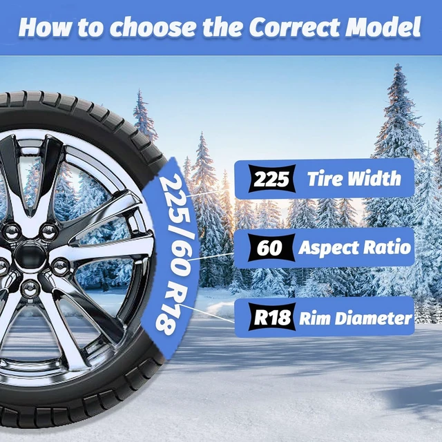 Alt view image 5 of 6 - Auto Fixing Snow Chains, 2 x 12 mm, 30s Quick Installation of Tire Chains with Automatic Tensioner, Universal Emergency Tire Traction Chain for Cars, Pickups, and SUVs (HLN 150)