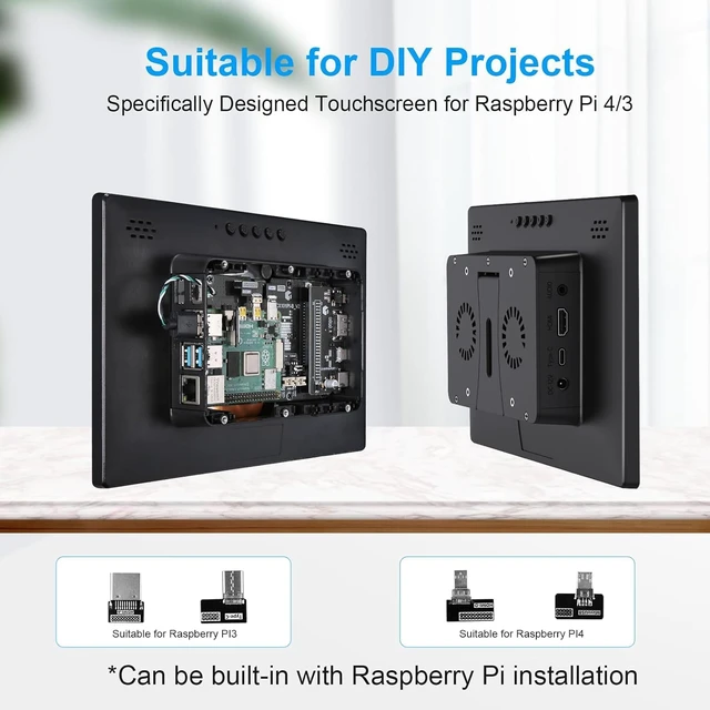 Alt view image 5 of 7 - 10.1 Touchscreen Monitor for Raspberry Pi,1920 * 1200,HDMI USB-C(dark)