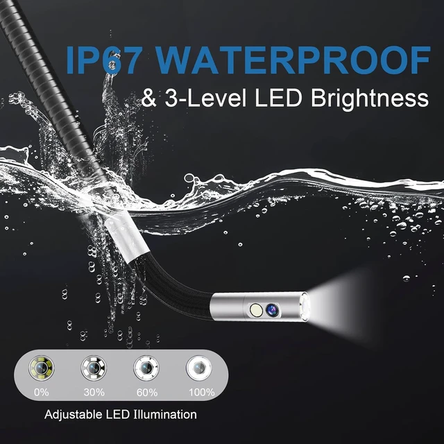 Alt view image 6 of 7 - Dual Lens Two-Way Articulating Borescope Camera with Light, 5" Inspection Camera Endoscope, 0.25in Slim Probe, Waterproof 5.0FT Snake Camera for Automotive, Mechanics & Engine Inspection