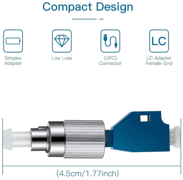 Alt view image 2 of 6 - 52 Pcs Visual Fault Locator Fiber Adapter, Fiber Optic Connector, Single Mode 9/125um FC Male to LC Female Hybrid Optical Fiber Convertor Adapter Compatible with Optical Power Meter Cable