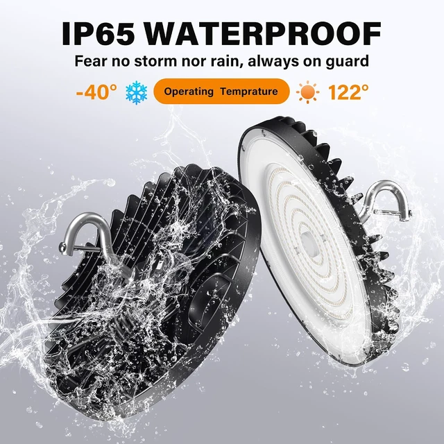 Alt view image 4 of 7 - 6 Pack UFO High Bay Led Shop Lights 150W, 5000K ETL, Plug&Play