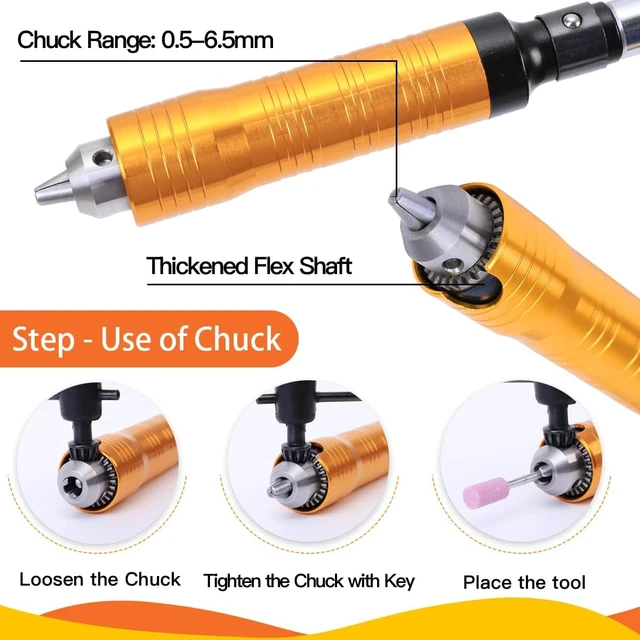 Alt view image 4 of 7 - 1000W 30000RPM Electric Flex Shaft Rotary Tool Foot Pedal Control Flex Shaft Hanging Grinder Carver Can Forward-Reverse Rotation, Multi-function Kit with Accessories for Carve-Buffing Diy Craft work