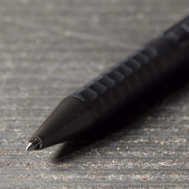 Alt view image 3 of 7 - All-Weather Readiness Metal Tactical Pen, Bolt-Action Clicker, Glass Breaking Tip, Black Ink, Made in the USA (No. AO50)