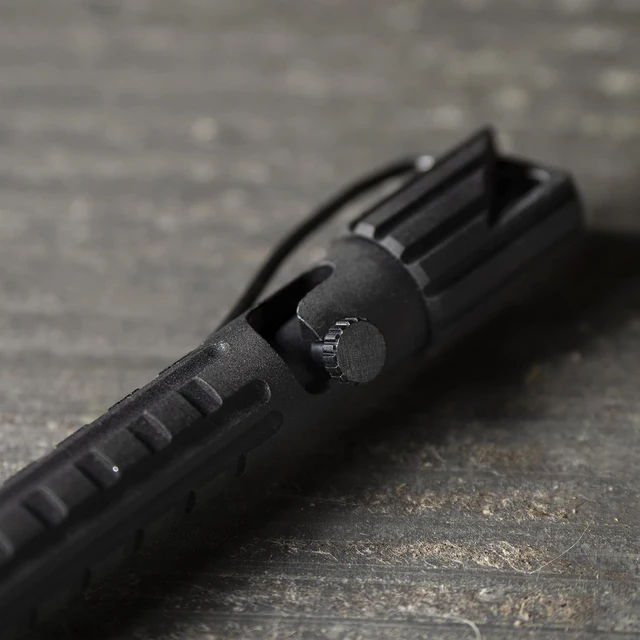 Alt view image 4 of 7 - All-Weather Readiness Metal Tactical Pen, Bolt-Action Clicker, Glass Breaking Tip, Black Ink, Made in the USA (No. AO50)