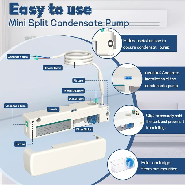 Alt view image 4 of 7 - Mini Split Condensate Pump, Highly Efficient and Silent Operation