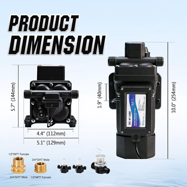 Alt view image 2 of 7 - 110V Brushless Water Booster Transfer Pump, 6.0 GPM 55 PSI