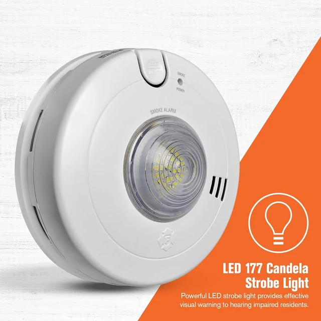 Alt view image 2 of 6 - Hardwire Smoke Alarm with 10-Year Battery Backup & LED Light