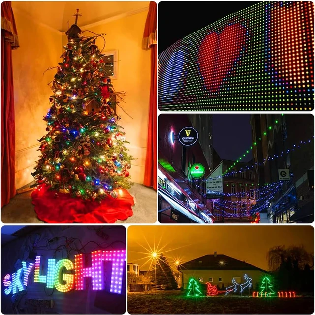 Alt view image 7 of 7 - 500pcs/Set DC12V 12MM WS2811 RGB Pixels Digital Individually Addressable Diffused Round LED String Lights Waterproof Full Color for Christmas Billboard House Halloween