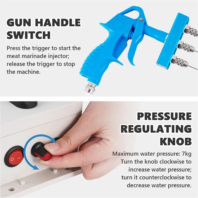 Alt view image 5 of 7 - Electric Meat Injector Gun Pump with Hose, Adjustable Pressure