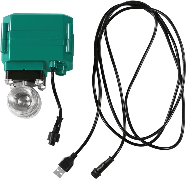 Alt view image 6 of 7 - 1" Smart Motorized Ball Valve - Remote App Mobile Control NSF Certified 304SS Electrical Ball Valve with Manual Switch, 5V DC USB Connection