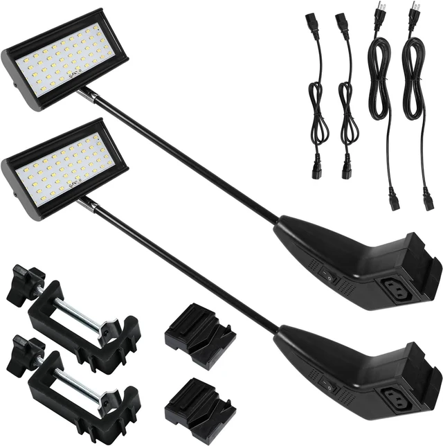 Main image of Trade Show Lights LED Display and Exhibit Arm Lighting, Connectable Tradeshow Lights Included Clamps, Mounting Brackets, Power Cables, Connect Cables (2pcs Black) (Black)