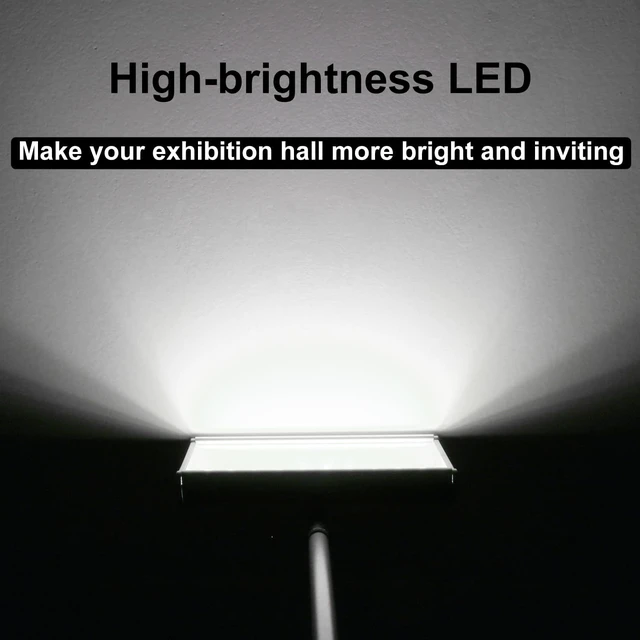 Alt view image 5 of 7 - Trade Show Lights LED Display and Exhibit Arm Lighting, Connectable Tradeshow Lights Included Clamps, Mounting Brackets, Power Cables, Connect Cables (2pcs Black) (Black)