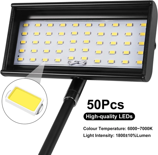 Alt view image 6 of 7 - Trade Show Lights LED Display and Exhibit Arm Lighting, Connectable Tradeshow Lights Included Clamps, Mounting Brackets, Power Cables, Connect Cables (2pcs Black) (Black)