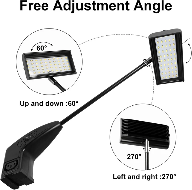 Alt view image 7 of 7 - Trade Show Lights LED Display and Exhibit Arm Lighting, Connectable Tradeshow Lights Included Clamps, Mounting Brackets, Power Cables, Connect Cables (2pcs Black) (Black)