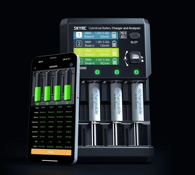 Alt view image 7 of 7 - MC5000 Cylindrical Battery Charger and Analyzer MAXBUSTER Versatile Precise for Li-ion, Li-ion HV, LiFePO4, NiMH, NiCd, NiZn, RAM, LTO Na-ion Cylindrical Batteries This Powerhouse Handles Them All.