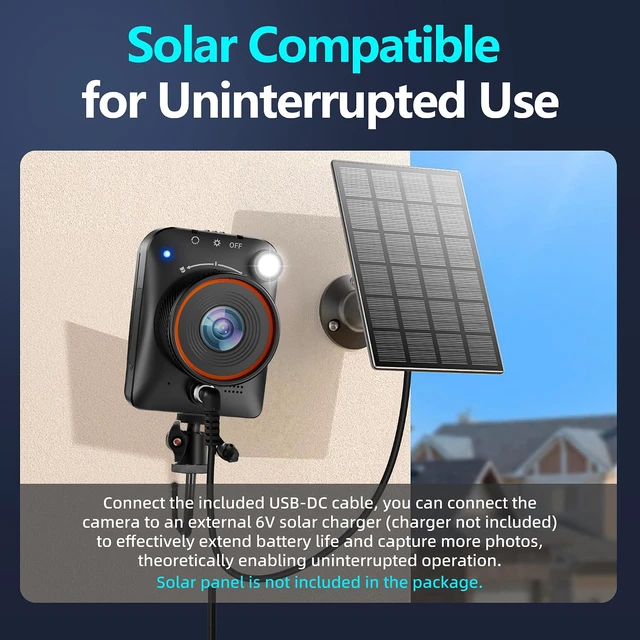 Alt view image 3 of 7 - Time Lapse Camera,1296P FHD MP4 Video&48MP, Outdoor IP66 Waterproof Timelapse Camera,Captures Plant Growth,Records Garden & Construction,Tracks Weather,6-Month Battery Life,Includes 32GB TF Card