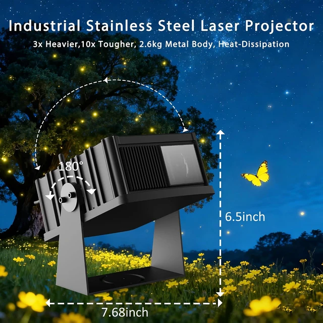 Alt view image 6 of 7 - Outdoor Star Laser Projector, App & Remote Control 7 Colors Motion Smart Firefly Lights Christmas Snowflake Projector, 8 Lighting Effects Fairy Light Projector for Holiday Decor Garden Light