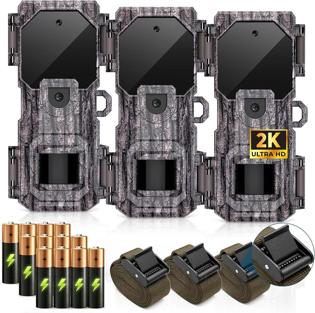 Main image of 3 Pack Trail Camera, Mini Game Camera with Night Vision Motion Activated, 0.05s Trigger, IP66 Waterproof Trail Cam for Wildlife Monitoring, Outdoor Scouting & Security