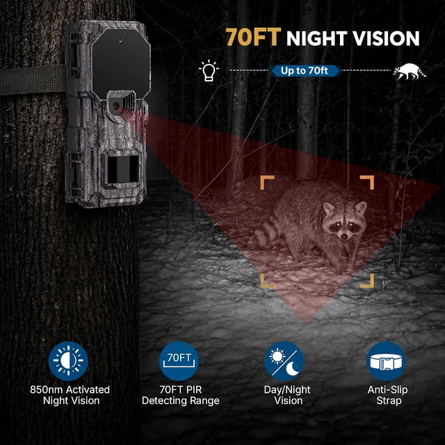 Alt view image 5 of 7 - 3 Pack Trail Camera, Mini Game Camera with Night Vision Motion Activated, 0.05s Trigger, IP66 Waterproof Trail Cam for Wildlife Monitoring, Outdoor Scouting & Security