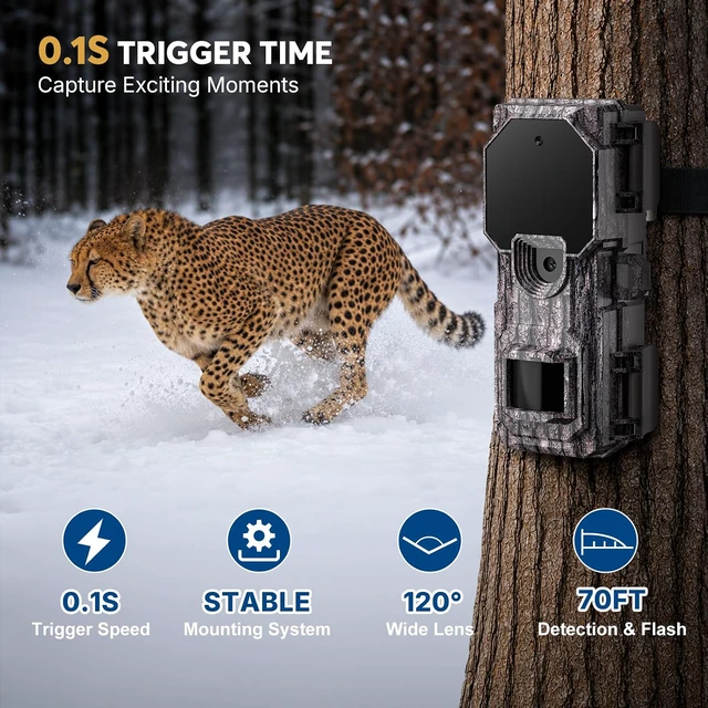 Alt view image 7 of 7 - 3 Pack Trail Camera, Mini Game Camera with Night Vision Motion Activated, 0.05s Trigger, IP66 Waterproof Trail Cam for Wildlife Monitoring, Outdoor Scouting & Security