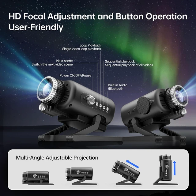 Alt view image 5 of 7 - 3D Galaxy Projector Night Light, Star Projector for Kids