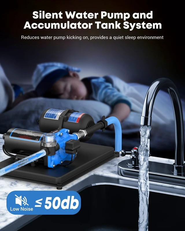 Alt view image 2 of 7 - 110V Water Pump 5.5 GPM and Accumulator Tank System - 125PSI (0.75L)