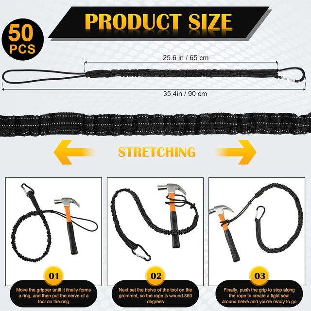 Alt view image 3 of 7 - 50pcs Tool Lanyard with Aluminum Screw Lock Buckle 17.6lb