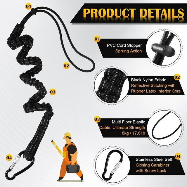 Alt view image 6 of 7 - 50pcs Tool Lanyard with Aluminum Screw Lock Buckle 17.6lb