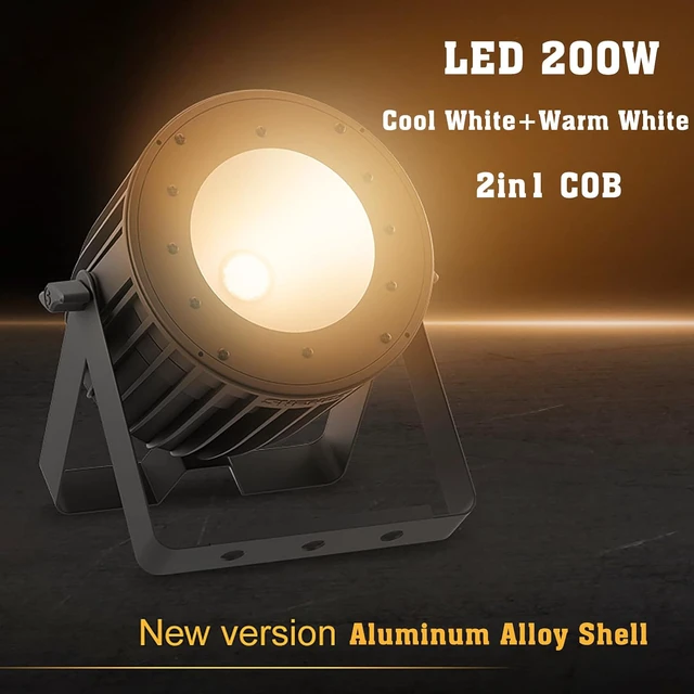 Alt view image 2 of 6 - LED COB 200W Par Lights, Cool White and Warm White Stage Wash Lights