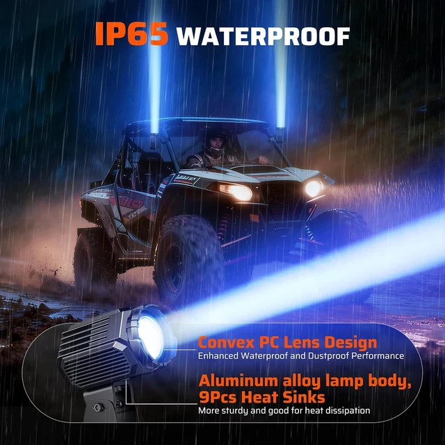 Alt view image 3 of 7 - Whipless LED Whip Lights, RGBW Dual Color Alien Lights for SXS UTV