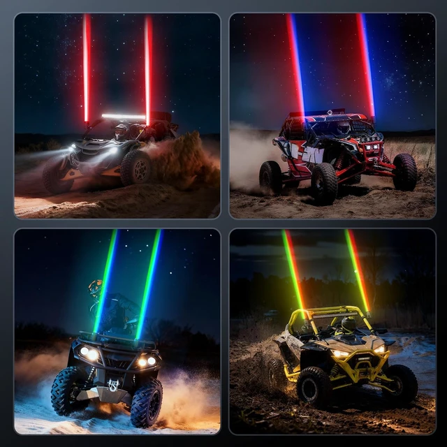 Alt view image 6 of 7 - Whipless LED Whip Lights, RGBW Dual Color Alien Lights for SXS UTV