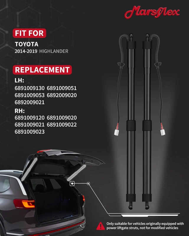 Alt view image 2 of 7 - Electric Liftgate Strut Fit for Toyota Highlander 2014-2019, 1Pair