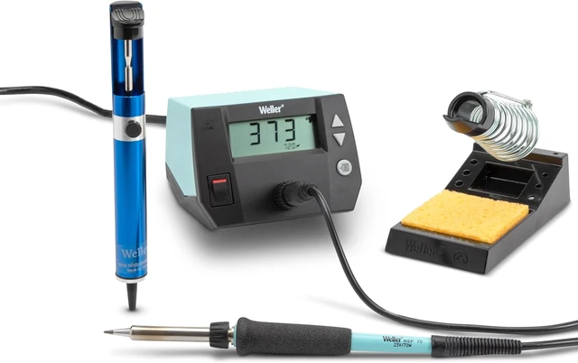 Main image of WE1010NA Digital Soldering Station with 7874B Manual ESD-Safe Desoldering Pump with Aluminum Body