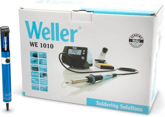 Alt view image 2 of 2 - WE1010NA Digital Soldering Station with 7874B Manual ESD-Safe Desoldering Pump with Aluminum Body