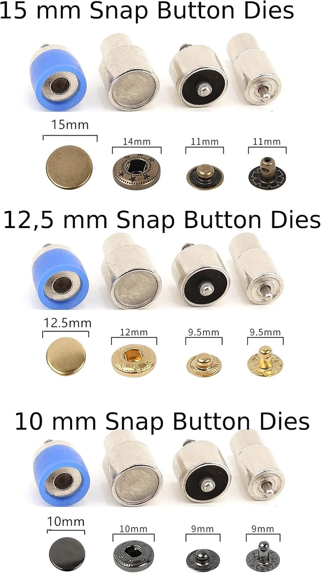 Alt view image 4 of 6 - Snap Button Fastener, Rivet, Eyelet, Grommet Hand Press Machine with Setting Dies All in One Set