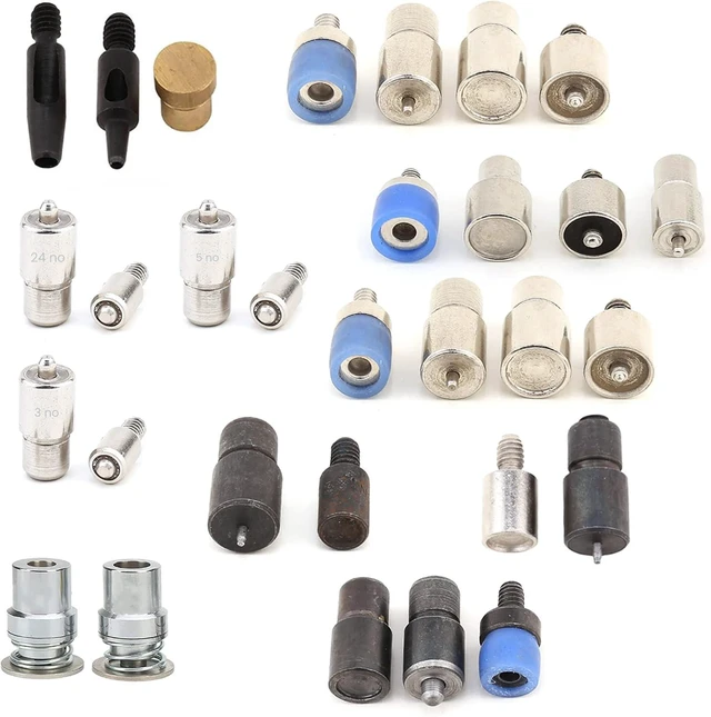 Alt view image 2 of 4 - Snaps, Rivet, Grommet, Eyelet & Popper Fastener Hand Press Machine Set Self-Cover Fabric Buttons