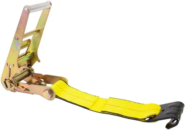 Alt view image 5 of 6 - Ratchet Tie-Down Straps with Flat Hooks, 3" x 30' Ratchet Straps Yellow