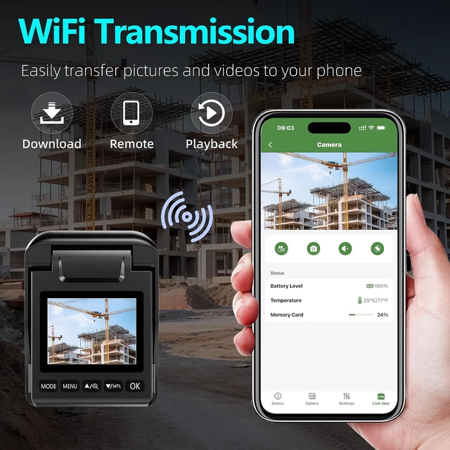 Alt view image 3 of 6 - Time Lapse Camera WiFi, 4K Outdoor Timelapse Camera with App, Solar Ready, IP66 Waterproof, 110° Wide Angle, Long Battery Life, 32GB Card, for Construction, Building & Renovation Monitoring
