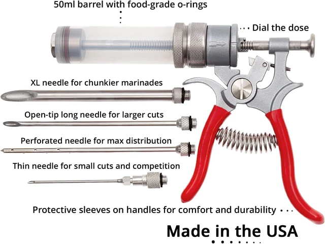 Alt view image 3 of 7 - Magnum BBQ Marinade Meat Injector, Made in USA, 4 Needles, MJ106