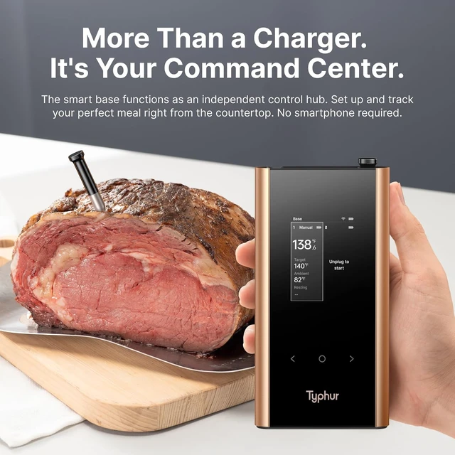 Alt view image 3 of 7 - Sync Gold Dual Wireless WiFi Meat Thermometer Carrying Case Included