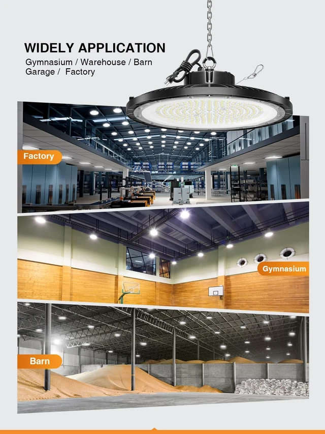 Alt view image 5 of 7 - UFO LED High Bay Light 250W 6 Pack ,37500LM 5000K IP65 with 5FT US Plug